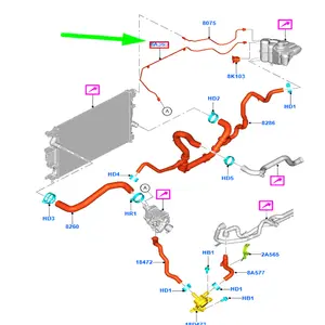 포드 DG938A365GD 엔진 라디에이터 냉각 물 호스 2014 포드 Mondeo 2.0 TDCi