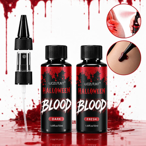 Suministros de <span class=keywords><strong>Halloween</strong></span>, Maquillaje de Sangre Líquida para Looks de Zombis y Vampiros, Efectos de Heridas en Dos Tonos, 50 ml - Product Image 1