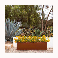 Pots de plantes en acier métallique sur mesure, design moderne, jardinière longue en acier corten