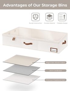 Bolsa de Almacenamiento de Ropa Plegable Grande con Base Reforzada, Doble Cremallera, Organizador de Ropa Portátil para Armario o Debajo de la Cama - Product Image 4
