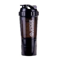 Bouteille de shaker de protéines de gymnastique araignée sans BPA avec logo personnalisé avec compartiment de stockage de pilules de poudre de protéine shakers de gymnastique