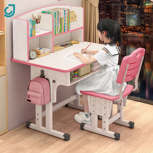 Conjunto de <span class=keywords><strong>Escritorio</strong></span> y Silla Ergonómico Moderno para Niños, Ajustable en Altura, con Estantería, Muebles para el Hogar, Mesa de Estudio de Madera para Niños - Product Image 3