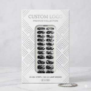 Envolturas de Uñas de <span class=keywords><strong>Gel</strong></span> con Estampado de Cebra a la Moda, Sin Rayos UV, con Purpurina Plateada y Patrones de Animales, No Requiere Lámpara, Esmalte de <span class=keywords><strong>Gel</strong></span> Semicurado, Fabricante - Product Image 1