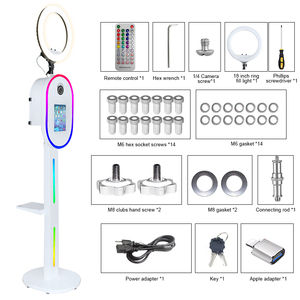 Mới Elegent ứng dụng di động kiểm soát ánh sáng photobooth hình bầu dục <span class=keywords><strong>iPad</strong></span> DSLR ảnh gian hàng bên Selfie kim loại ảnh gian hàng vỏ DSLR và <span class=keywords><strong>iPad</strong></span> - Product Image 2
