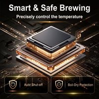 Bouilloire électrique pliable en verre intelligent 1,6 L avec maintien au chaud 12h et température réglable pour la préparation de boissons à domicile