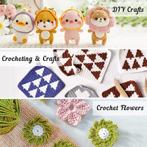 Dropshipping Shopify 113 Piece <b>Crochet</b> Knitting <b>Kit</b> Complete Tool Set With Storage Case For <b>Beginners</b> Adults - Product Image 6