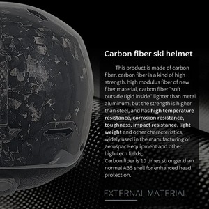 Cascos de Esquí Portátiles de Fibra de Carbono Profesionales Personalizados, Unisex, Cálidos, Ligeros, Transpirables, Equipo de Protección Invernal Alpina - Product Image 3