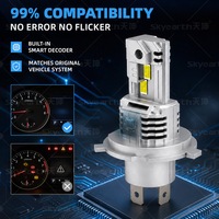 Phare de voiture LED haute puissance L1 H4 70W 8400LM 6500K avec puce 7035, remplacement halogène universel, vente en gros, direct usine