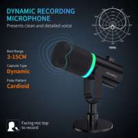 FEEL WORLD PM1 XLR/USB Dynamisches Mikrofon für Podcasting-Aufnahmen Gaming Live Streaming