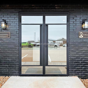 Porte d'entrée extérieure avec verre, Double porte d'entrée en verre avec intérieur en fer, porte battante à Double <span class=keywords><strong>Action</strong></span>, <span class=keywords><strong>Catalogue</strong></span> de conception - Product Image 3