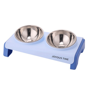 Support de nourrissage pour animaux de compagnie Daoge à double bol, en acier inoxydable, surélevé, pour chiens et chats, 34x20.5x10.5cm - Product Image 1