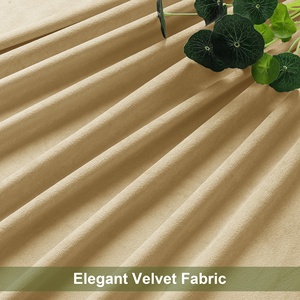 Nhung Grommet Rèm Cửa 100% <span class=keywords><strong>Polyester</strong></span> Sang Trọng Phòng Khách Phòng Ngủ Darkening Thanh Lịch Châu Âu Dệt Mềm Rắn Vàng Màn - Product Image 6