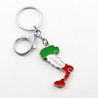 Porte-clés personnalisé avec carte de l'Italie, design drapeau en métal émaillé, souvenir touristique personnalisé, fabricant direct en gros