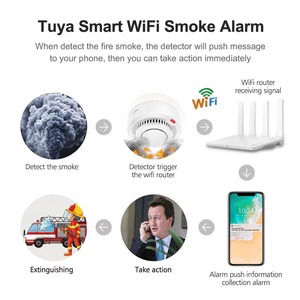 ทูย่า สมาร์ท WIFI เครื่องตรวจจับควัน ระบบเตือนภัยด้วยเสียงและแสง เซ็นเซอร์ควันอัจฉริยะไร้สาย เซ็นเซอร์ตรวจจับควันไฟสำหรับบ้าน โรงแรม ระบบรักษาความปลอดภัย - Product Image 2