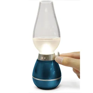 Online Bester Service Retro Kerosin Öl Tisch lampe Camping Laterne Mit Kerze Flackern Effekt