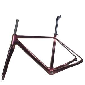 Camaleón-Cuadro de <span class=keywords><strong>bicicleta</strong></span> de grava de <span class=keywords><strong>carbono</strong></span> chino, cuadro con horquilla de pintura, 45mm, 700C, freno de disco, marco de ciclocross para <span class=keywords><strong>bicicleta</strong></span> de grava - Product Image 2