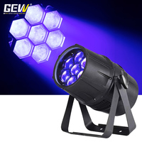 Projecteur LED Par Can GEVV étanche IP65 7x40W RGBW 4-en-1 DMX512 avec zoom pour extérieur, scène, paysage, parc