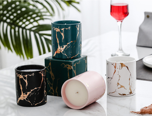 Vela perfumada de cera de soja con etiqueta privada personalizada de fábrica, vela de cerámica de mármol para Decoración de cumpleaños, boda, Hotel, hogar, regalo - Product Image 6