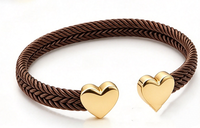 Demandez le catalogue : Bracelet jonc ouvert en maille argentée en acier inoxydable étanche avec motif d'ours et cœur pour femme, bijoux
