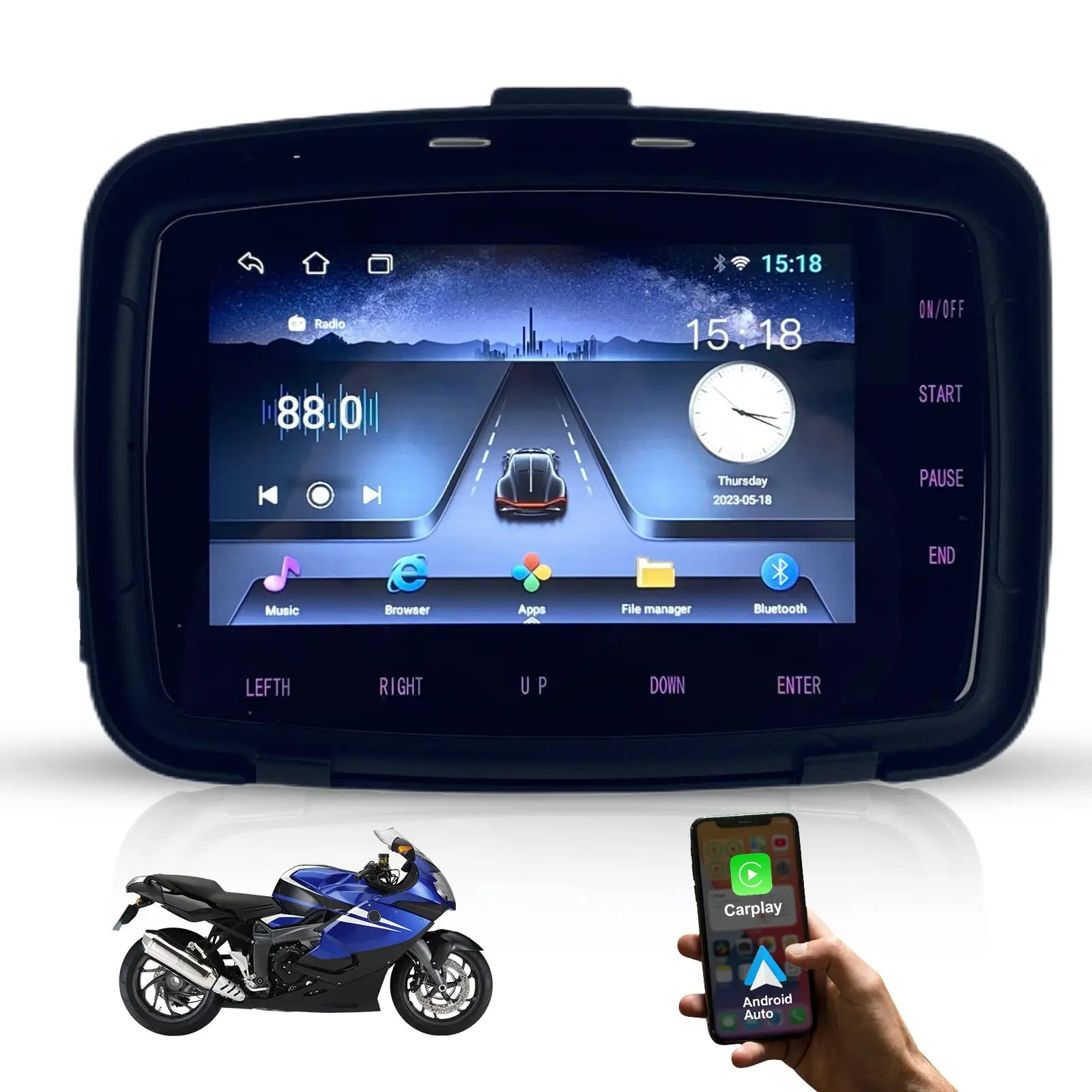 5 inch Sunlight Readable LCD 16GB 4g Waterproof Android Bike Motorcycle carplay accessories GPS tracker pour moto Navigation