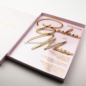 Tarjetas de invitación transparentes de plástico personalizadas, nuevo diseño, espejo de plástico acrílico, invitaciones de boda en caja - Product Image 4