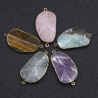 Collier pendentif en agate naturelle, pierre précieuse taillée en facettes, haute qualité, prix d'usine HY Wholesale.