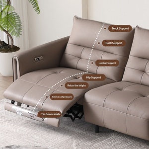 Minimalist Italian Style Genuine Leather Electric <b>Sofa</b> Adjustable Top Layer Cowhide <b>Sofa</b> Set For Living Room - Product Image 2