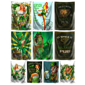 Póster Publicitario con Diseño de Chica Sexy y Bandera del Día de la Independencia Irlandesa, para Whisky, Cerveza, <span class=keywords><strong>Pub</strong></span>, Club Deportivo, Impresión Digital, con Anillas de Latón - Product Image 1