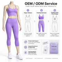 Ensemble de vêtements de sport pour femmes en 2 pièces, spandex/nylon, anti-odeur, protection UV, extensible dans quatre directions, taille élastique, pantalon longueur cheville, OEM