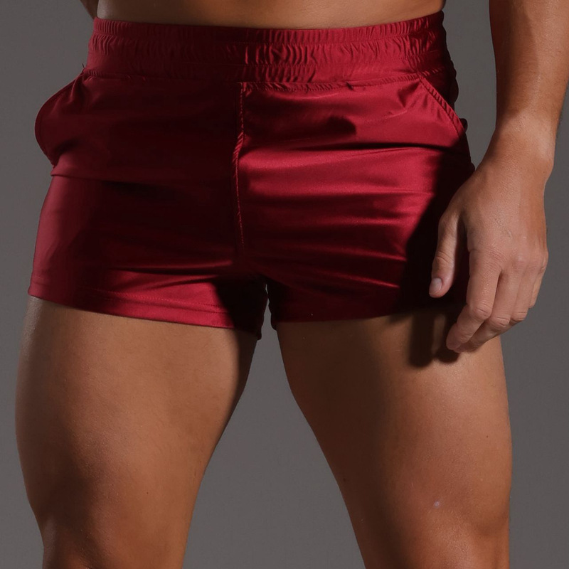 Short 2 pouces en soie glacée rouge vin 2217