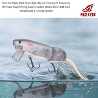Échantillon Gratuit Leurre de Pêche Flottant Minnow à Deux Articulations, Double Hameçon, Effet Yeux Rouges, Appât Dur pour la Pêche en Gros