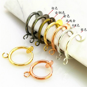 Clip-On Earrings 13mm Hoop Zinc Alloy Ear Clips No <b>Piercing</b> <b>Fake</b> Earrings For Ear Cartilage <b>Nose</b> Navel Rings - Product Image 2