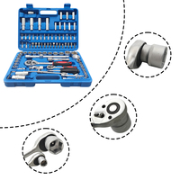 Kit de herramientas manuales de acero al cromo vanadio, 94 Uds., llave de tubo de trinquete métrica, reparaciones mecánicas automotrices, juego de herramientas duraderas