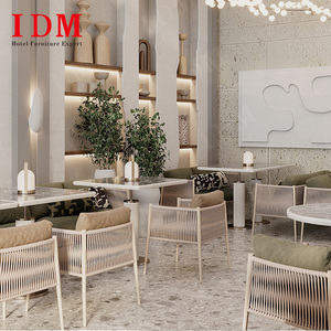 IDM sang trọng thiết kế hiện đại gỗ rắn thân thiện với môi nhà hàng gian hàng chỗ ngồi <span class=keywords><strong>cafe</strong></span> bàn ghế quán cà phê Bộ đồ nội thất khách sạn - Product Image 6