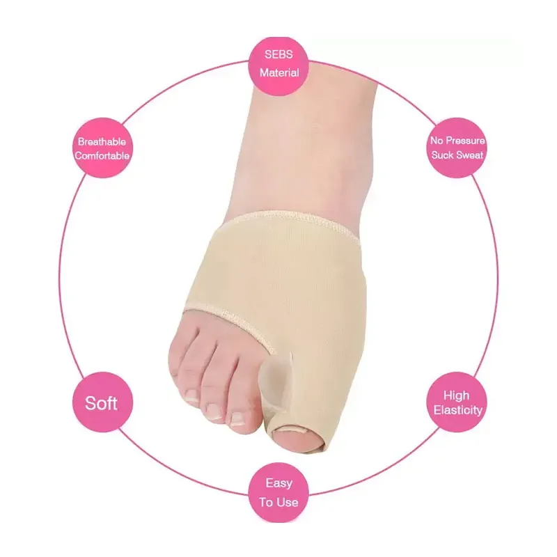 Fußpflege produkt Bunion Gel Toe Separator Beige Toe Adjuster Silikon Toe Corrector Valgus Schnelle Lieferung