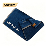 Serviette de sport en coton tissé de couleur unie, personnalisée, de qualité supérieure, légère, à séchage rapide et très absorbante, pour la vente en gros
