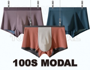High-end 100-count Double-sided Modal <strong>Seamless</strong> <strong>Underwear</strong> For Men 7A Grade Antibacterial Plus Size Men's Boxer - Product Image 3