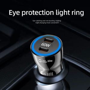 <span class=keywords><strong>Caricabatterie</strong></span> intelligente a doppia porta PD60W per auto doppio tipo C ricarica rapida PD30W + PD30W <span class=keywords><strong>caricabatterie</strong></span> per 15/14 <span class=keywords><strong>iPhone</strong></span> Huawei Samsung - Product Image 5