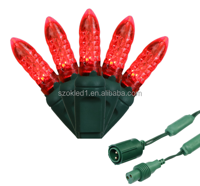 Red M5 Mini Holiday LED Lights Strand 4'' 6 Inch Spacing for Outdoor Christmas Lights Decorations