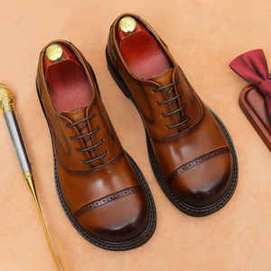 Chaussures plates décontractées et habillées pour hommes en cuir véritable respirant, légères, antidérapantes, idéales pour les affaires et les mariages en extérieur - Product Image 3