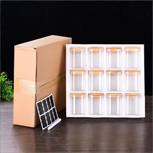 高硼硅玻璃方形玻璃调料罐食品罐玻璃食品容器套装可重复使用密封耐用厨房储物玻璃罐 - Product Image 3