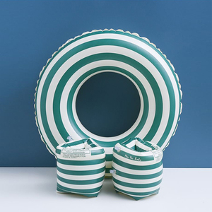 Verano playa deporte acuático inflable PVC brazo bandas flotantes mangas piscina brazo flotadores y anillo de natación a juego para niños