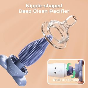 Brosse à <span class=keywords><strong>biberon</strong></span> en silicone 3-en-1 pour bébé avec brosse pour tétine et brosse pour paille, 360° °   Nettoyage <span class=keywords><strong>sans</strong></span> angles morts, rangement vertical - Product Image 4