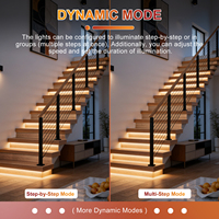 Kit d'éclairage d'escalier intelligent à capteur de mouvement LED, contrôle par application intelligente, éclairage dynamique à bande COB, escalier intérieur