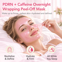 Masque de nuit hydratant et raffermissant YECUCE pour le visage, anti-rides, au PDRN, caféine et collagène, rose