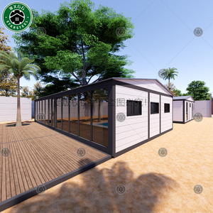 Cabaña Prefabricada Expandible Blanca con Revestimiento Horizontal y Techo a Dos Aguas para Glamping en Resorts, Alojamientos y Alquileres de Corta Duración - Product Image 3