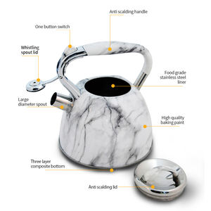 Bollitore Fischietto in Acciaio Inossidabile all'Ingrosso con Manico in Bachelite Effetto Marmo <span class=keywords><strong>per</strong></span> Fornelli a <span class=keywords><strong>Induzione</strong></span>, <span class=keywords><strong>Teiera</strong></span> <span class=keywords><strong>per</strong></span> Acqua - Product Image 3