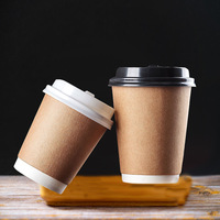 Gobelets en papier jetables à double paroi conçus en usine, gobelet en papier imprimé avec logo personnalisé pour café chaud au latte pour boisson