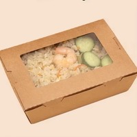 Contenants alimentaires jetables en papier kraft rigide écologiques imprimés sur mesure pour sushis, déjeuners et pique-niques - Prix de gros