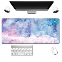 Tapis de souris et de bureau rectangulaire en caoutchouc à motif marbré style anime, taille personnalisée, en stock